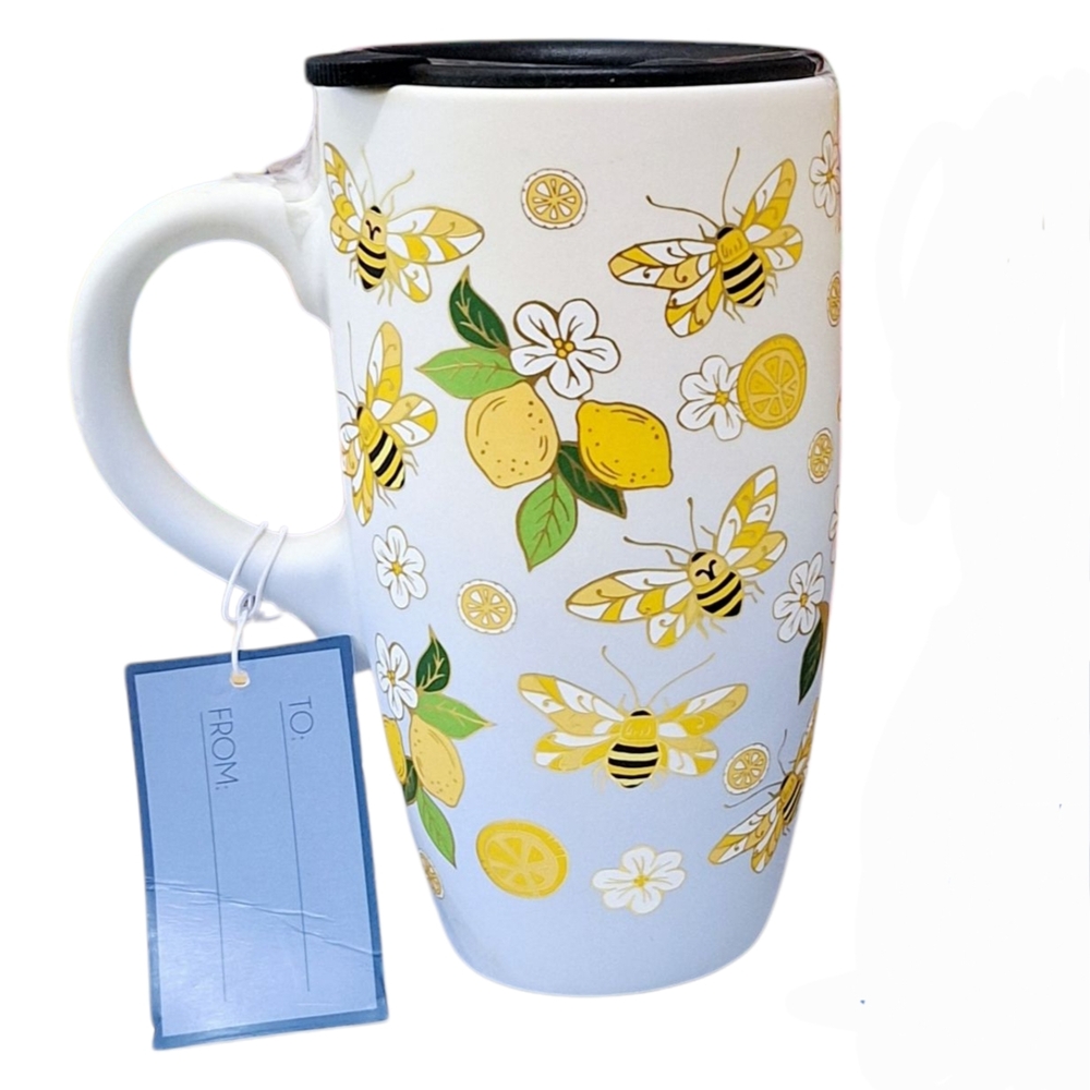 LUNA & SAGE BEE AND LEMON CUP WITH LID - Picture 3 of 6